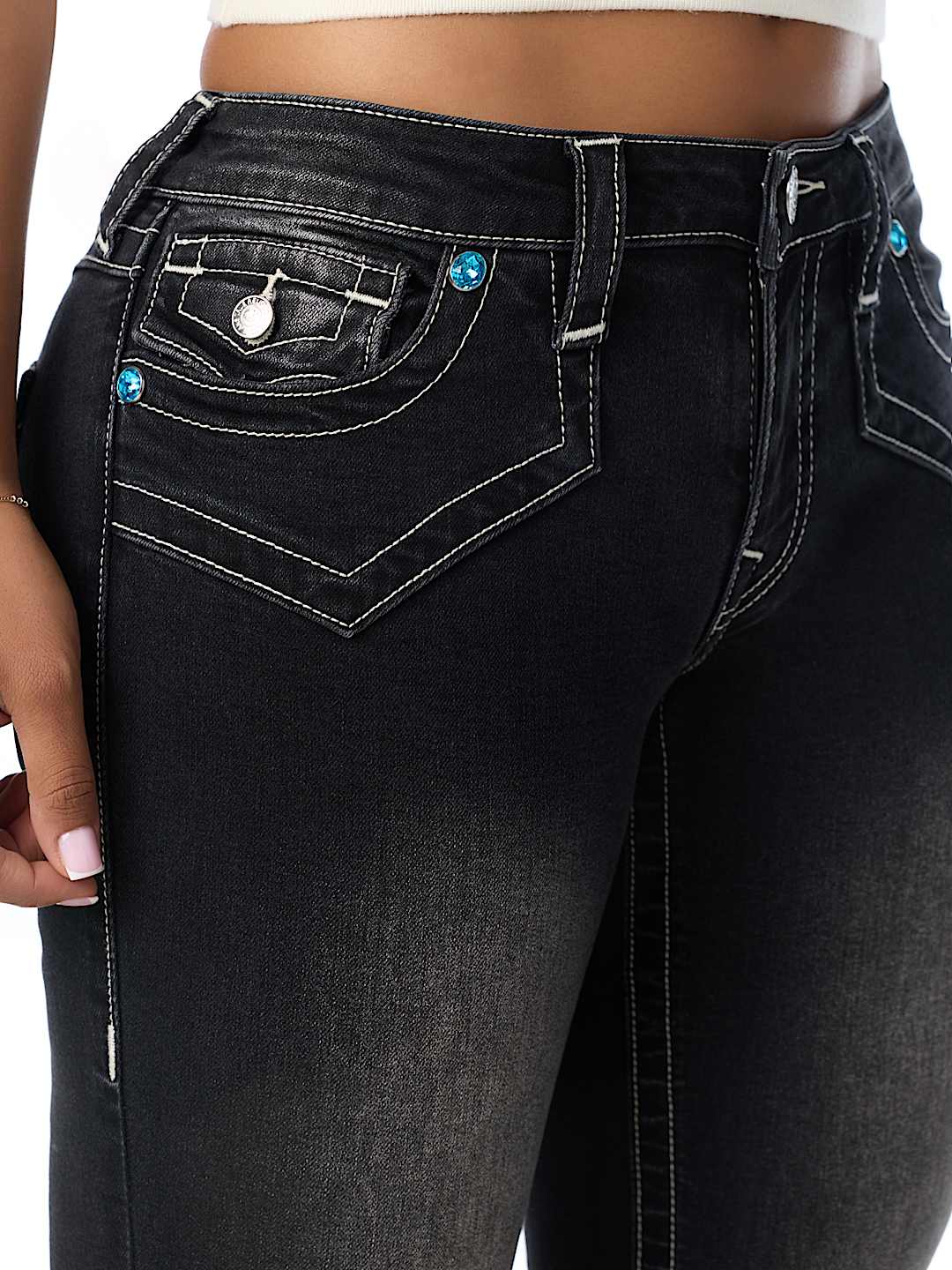 JOEY LOW RISE WESTERN YOKE FLAP FLARE JEAN