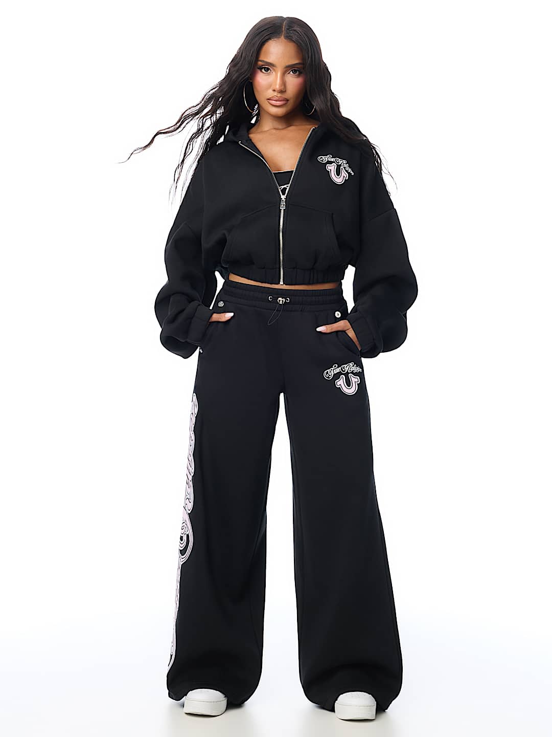 APPLIQU&Eacute; GIRLFRIEND ZIP HOODIE
