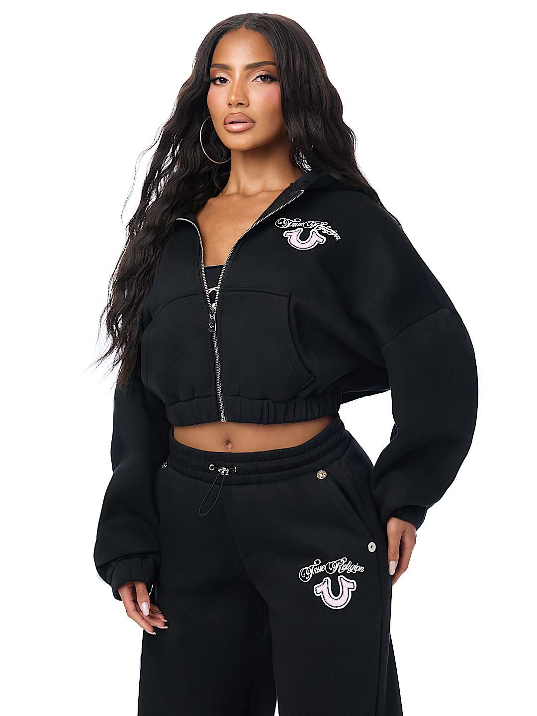 APPLIQU&Eacute; GIRLFRIEND ZIP HOODIE