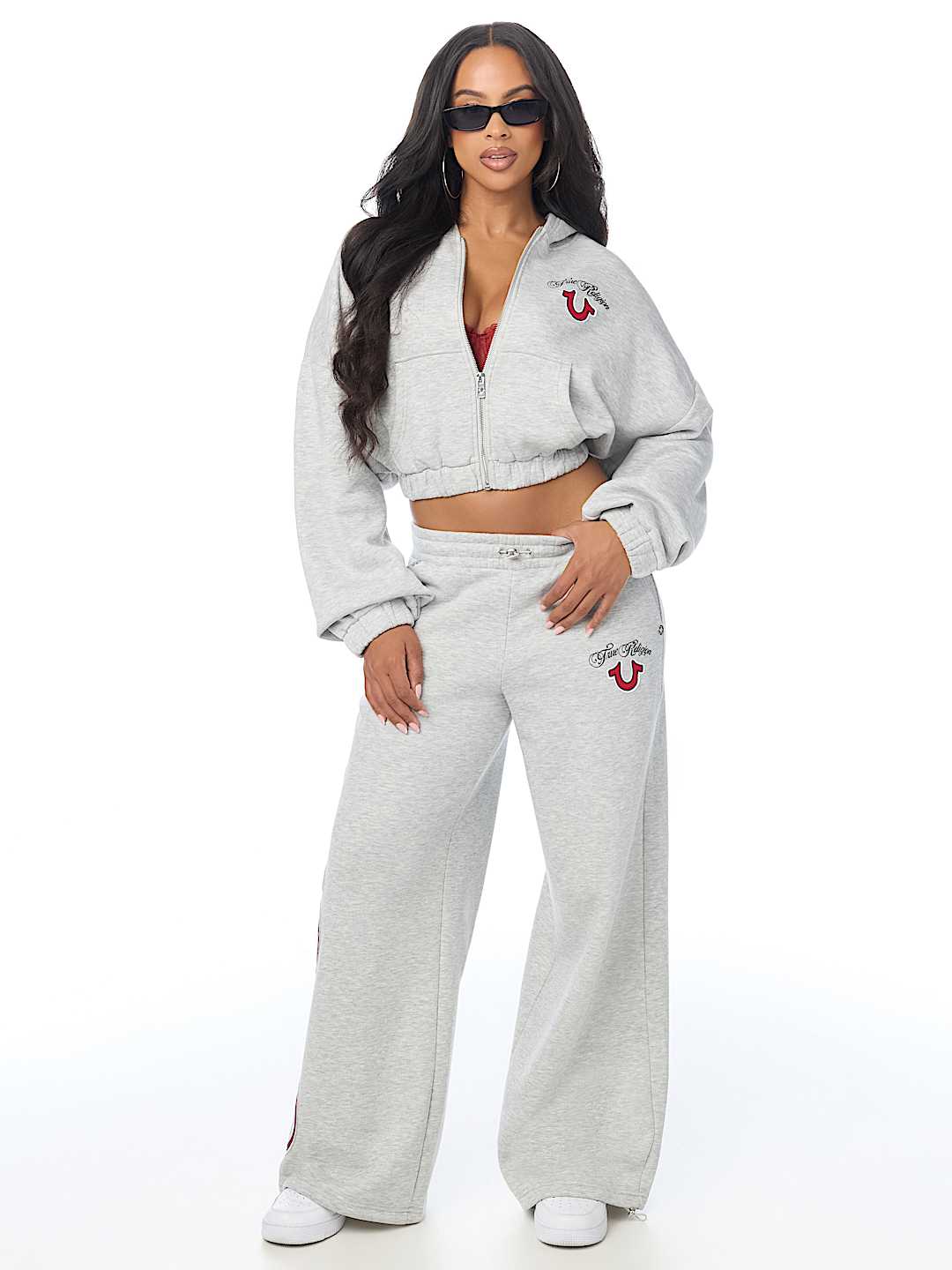APPLIQU&Eacute; GIRLFRIEND ZIP HOODIE