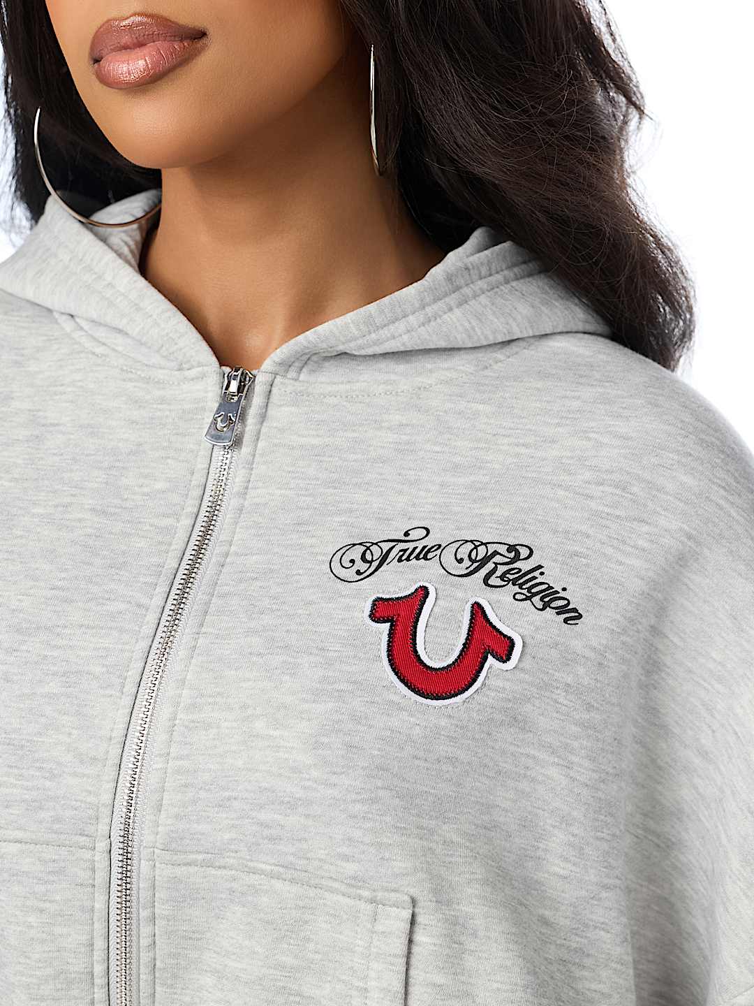 APPLIQU&Eacute; GIRLFRIEND ZIP HOODIE