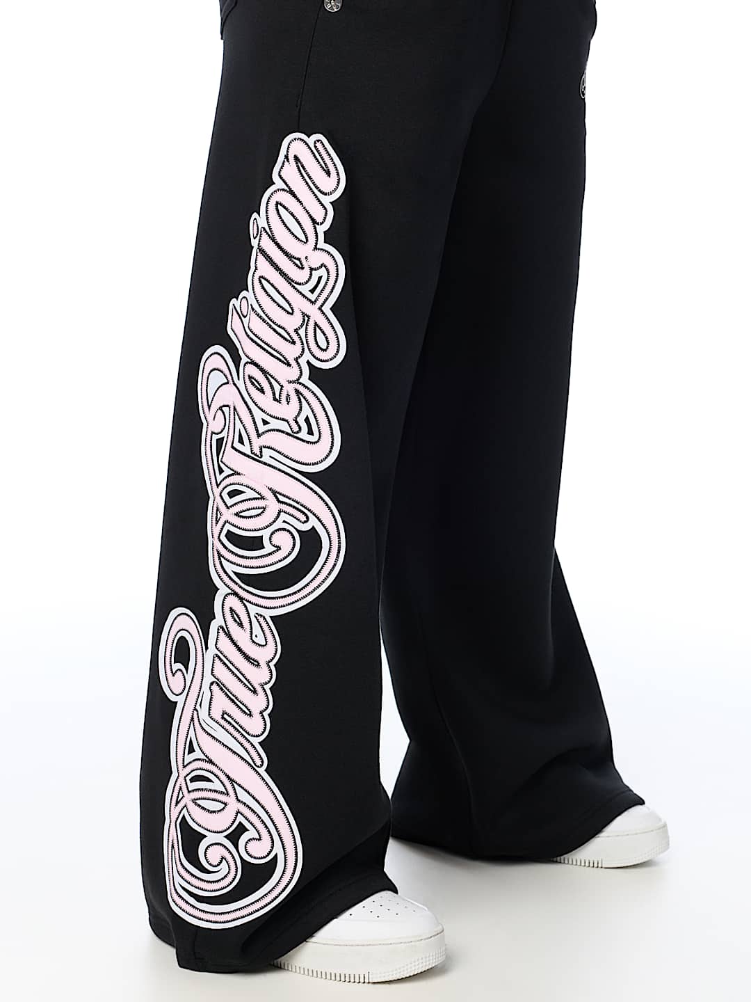 APPLIQU&Eacute; WIDE LEG SWEATPANT