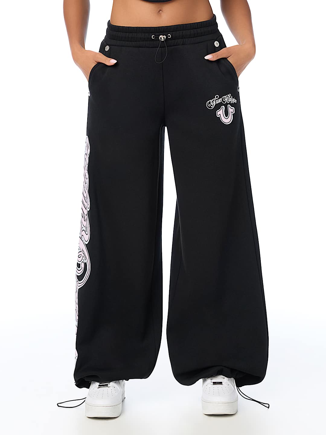 APPLIQU&Eacute; WIDE LEG SWEATPANT