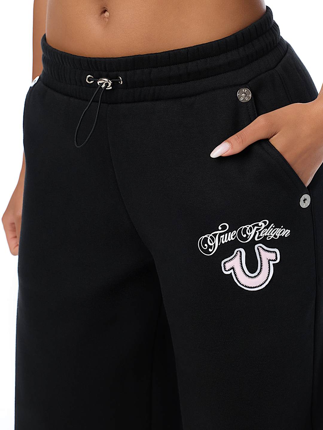 APPLIQU&Eacute; WIDE LEG SWEATPANT