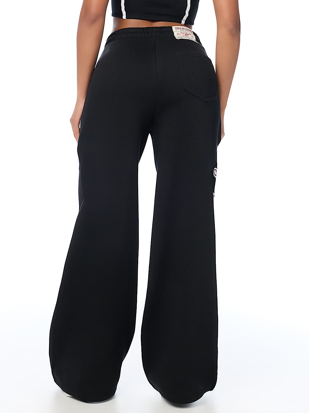 APPLIQU&Eacute; WIDE LEG SWEATPANT