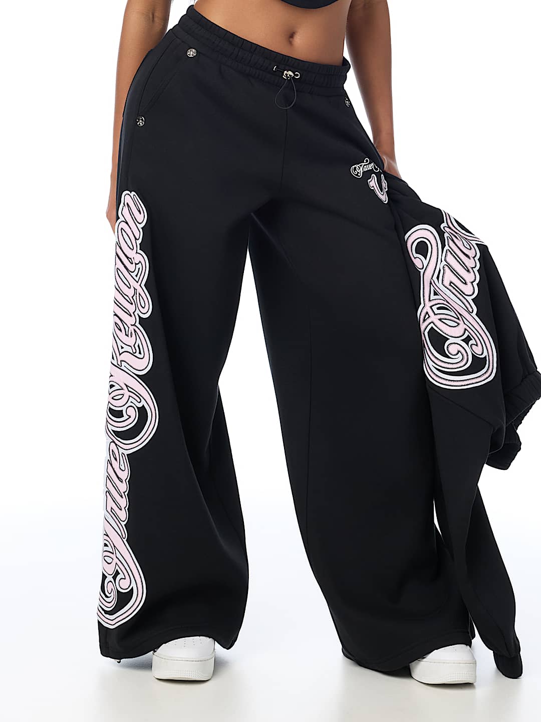 APPLIQU&Eacute; WIDE LEG SWEATPANT