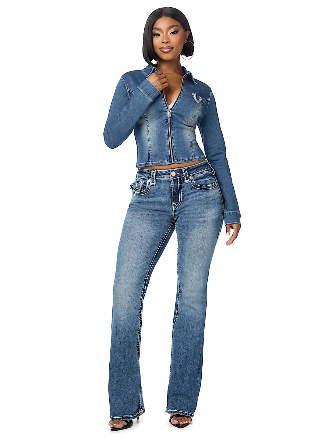 BECCA MID RISE WING SUPER T FLAP BOOTCUT JEAN