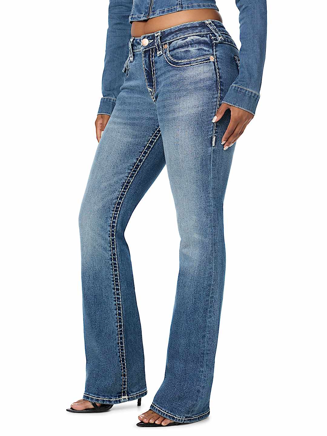 BECCA MID RISE WING SUPER T FLAP BOOTCUT JEAN