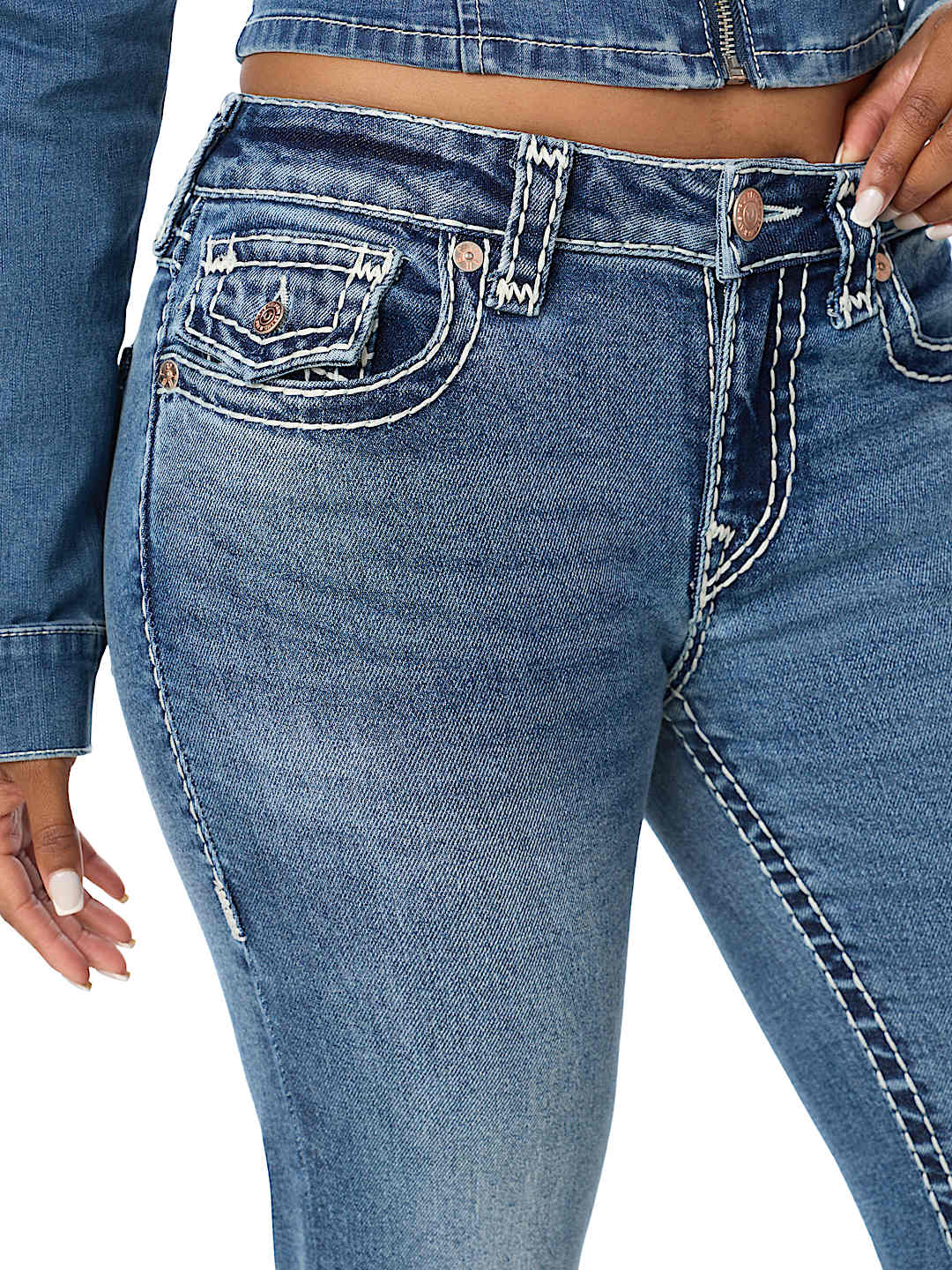 BECCA MID RISE WING SUPER T FLAP BOOTCUT JEAN