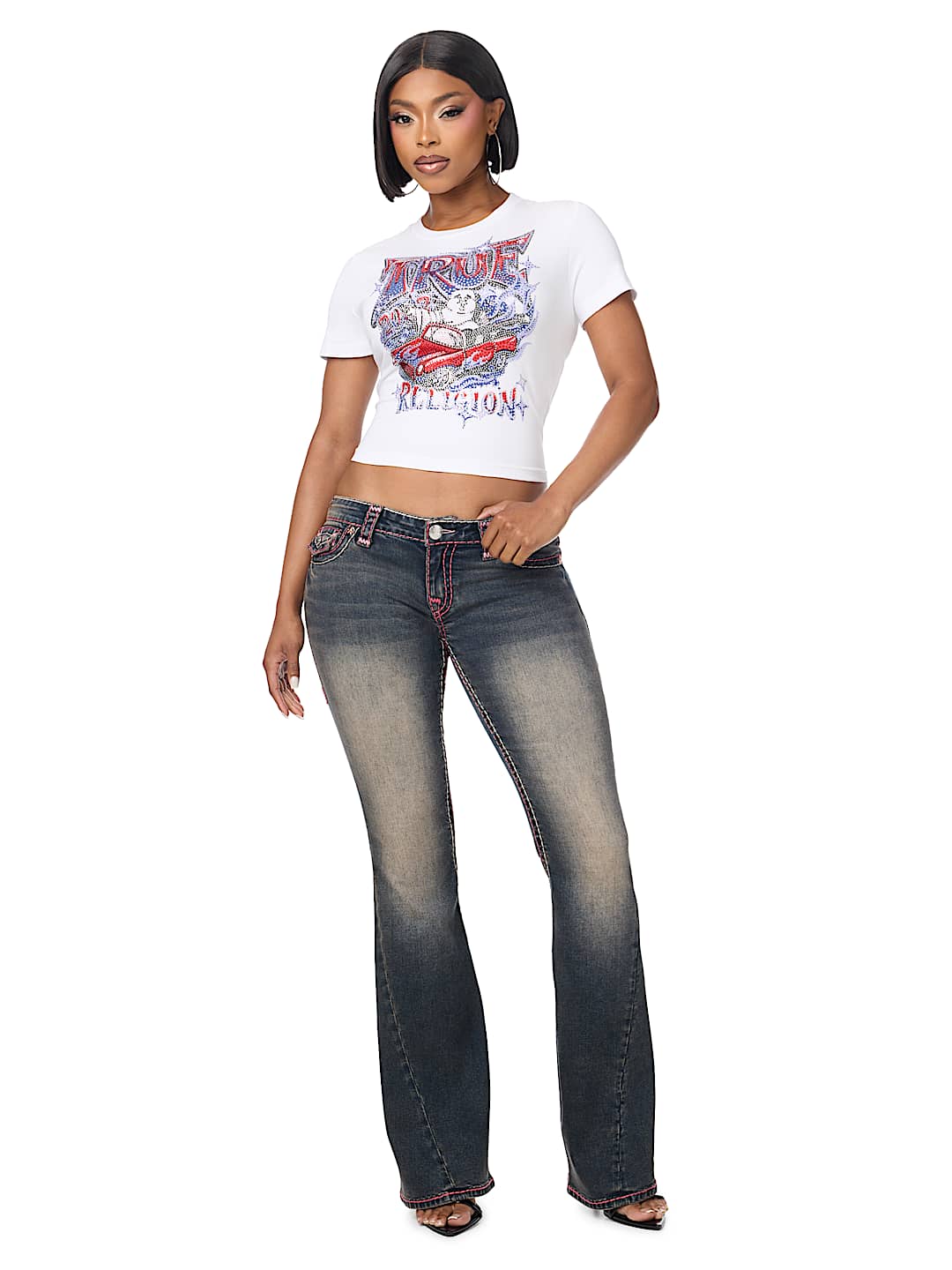 JOEY LOW RISE SUPER T FLAP FLARE JEAN