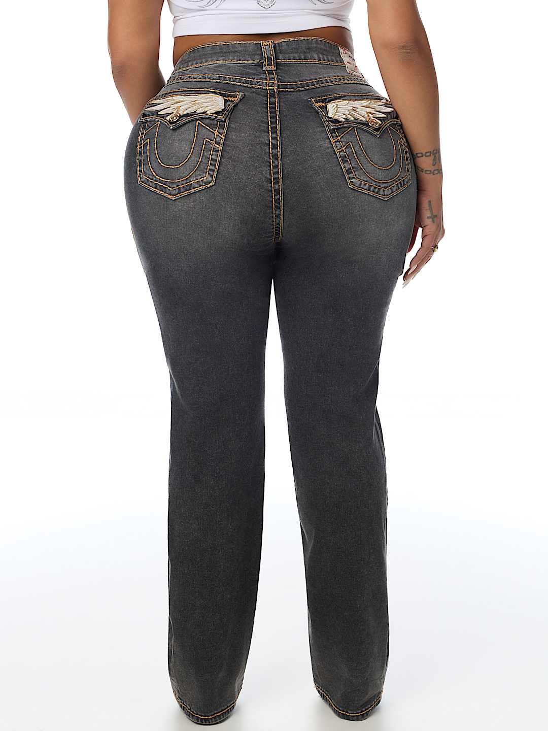 PLUS BILLIE MID RISE WING SUPER T FLAP STRAIGHT JEAN