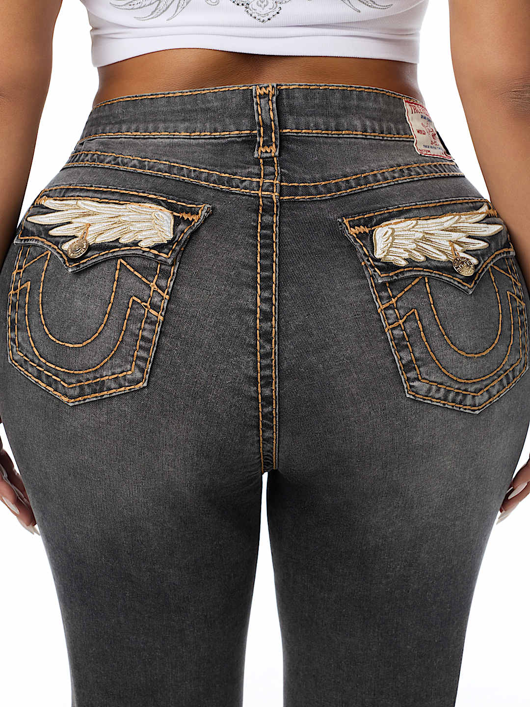 PLUS BILLIE MID RISE WING SUPER T FLAP STRAIGHT JEAN