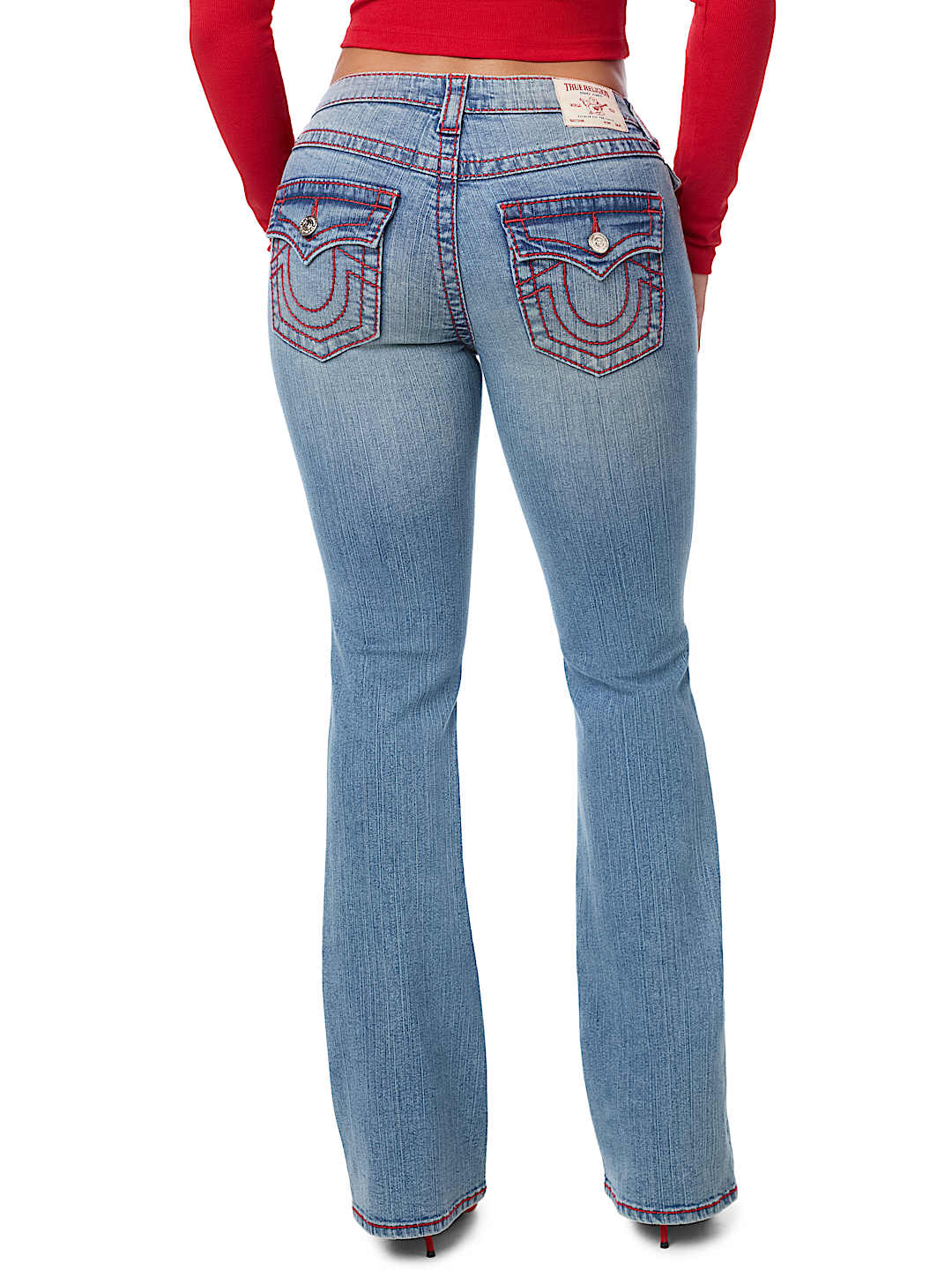 BECCA MID RISE BIG T FLAP BOOTCUT JEAN