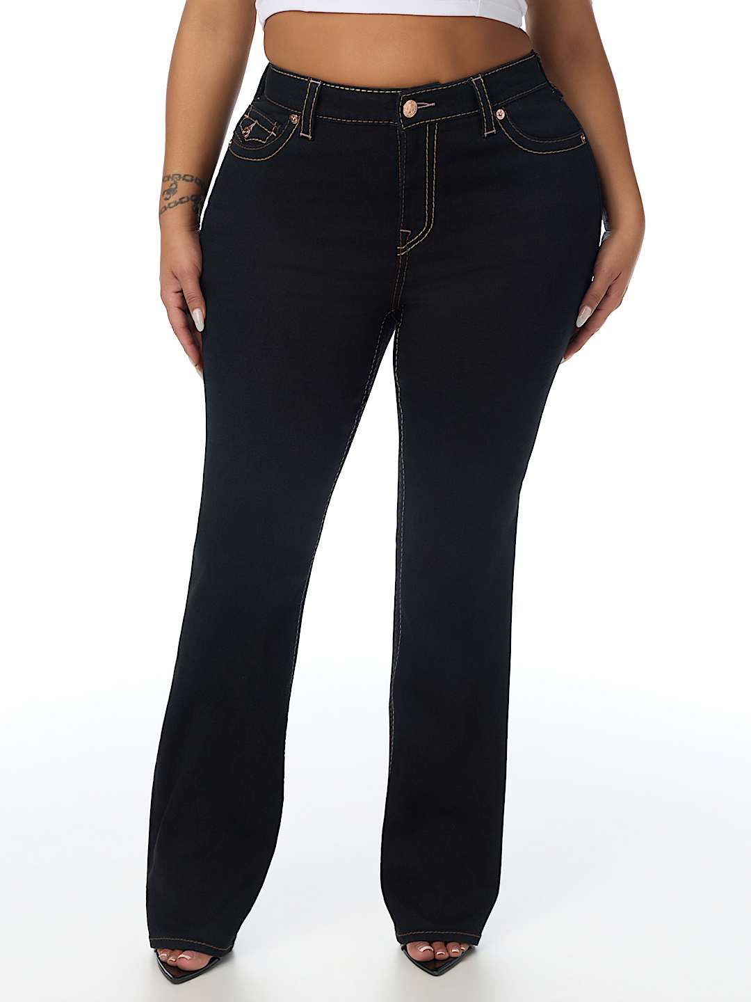 PLUS BILLIE MID RISE BIG T FLAP STRAIGHT JEAN
