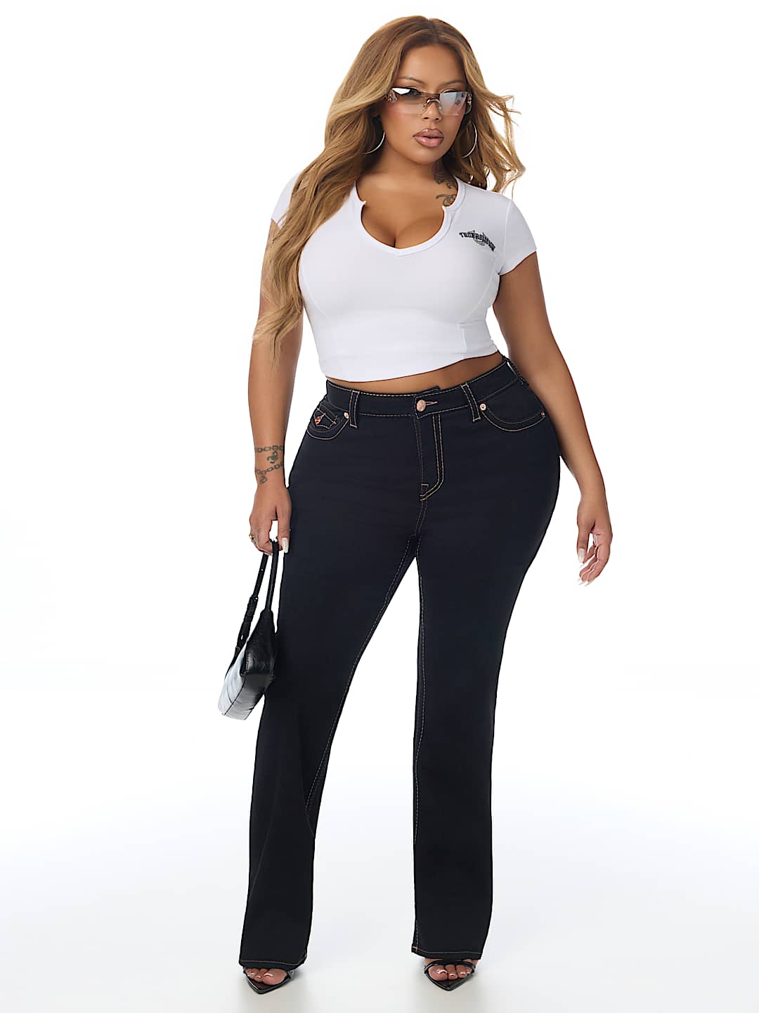 PLUS BILLIE MID RISE BIG T FLAP STRAIGHT JEAN