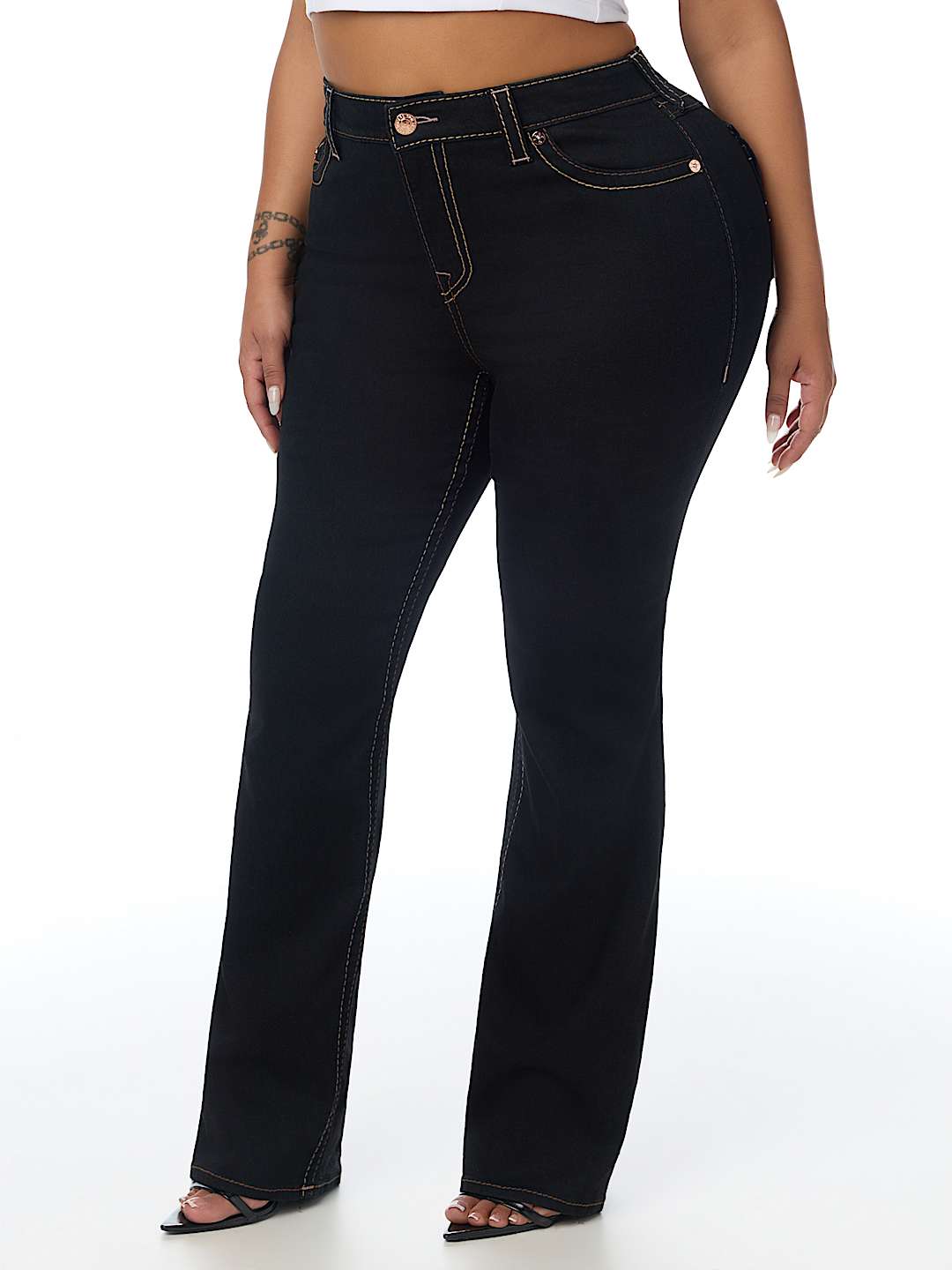 PLUS BILLIE MID RISE BIG T FLAP STRAIGHT JEAN
