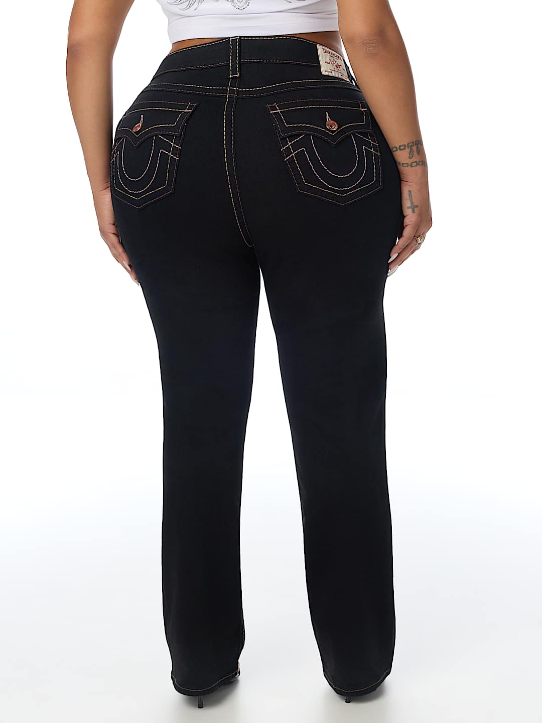 PLUS BILLIE MID RISE BIG T FLAP STRAIGHT JEAN
