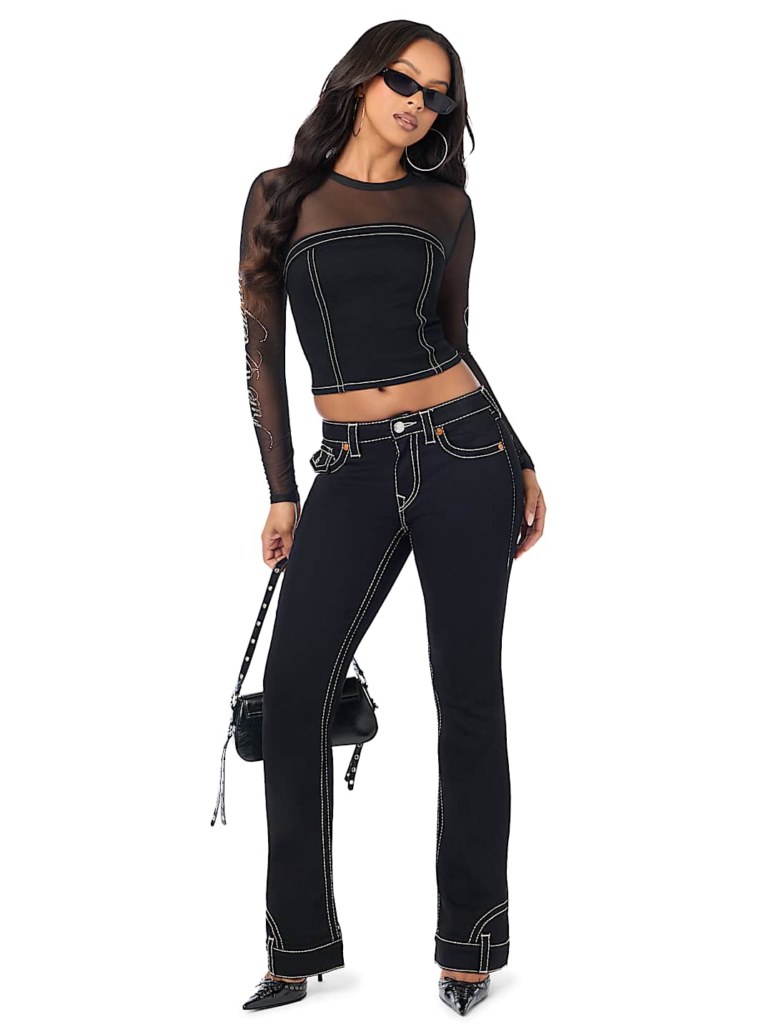 CRYSTAL MESH BUSTIER TOP