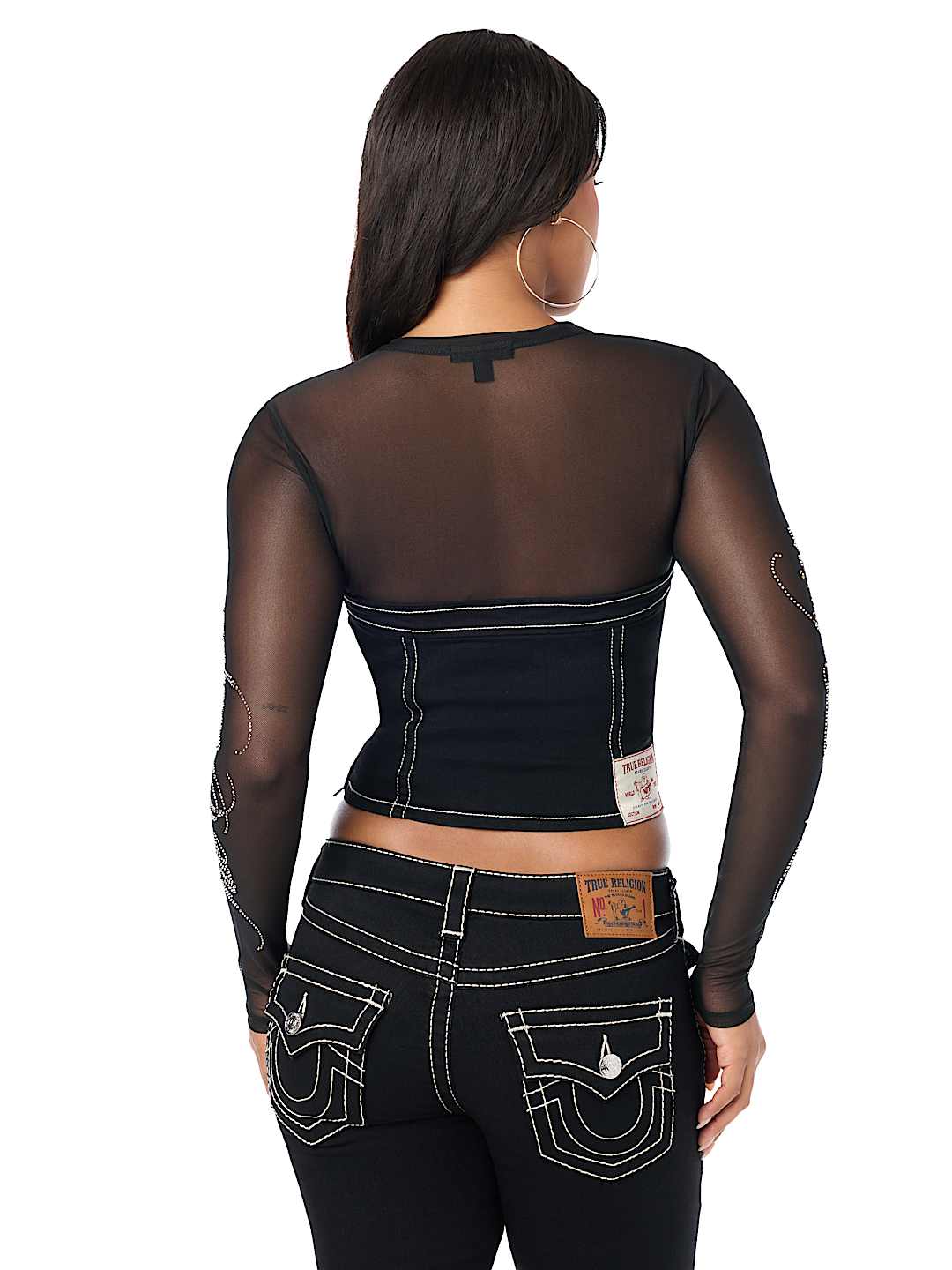 CRYSTAL MESH BUSTIER TOP