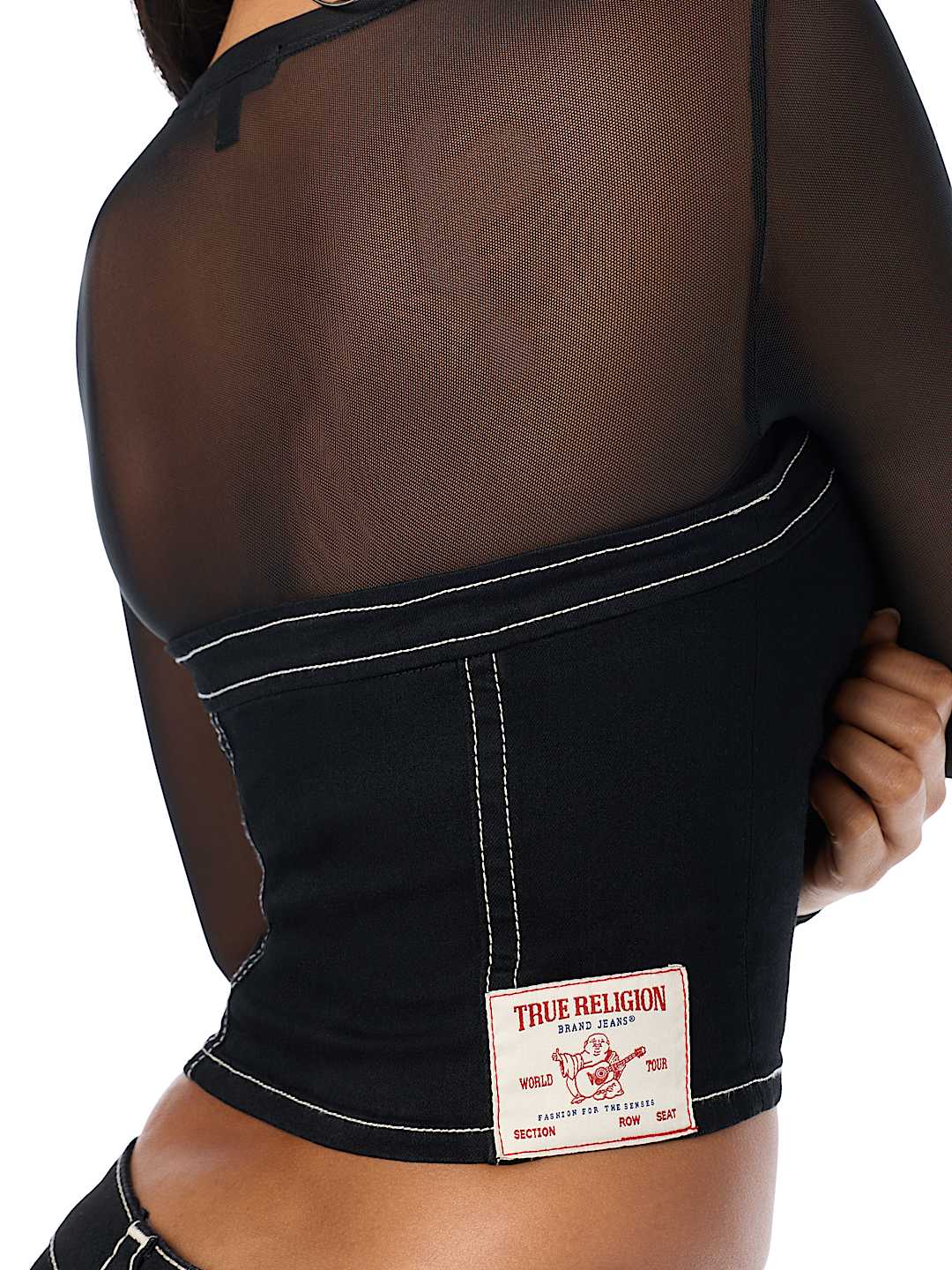CRYSTAL MESH BUSTIER TOP