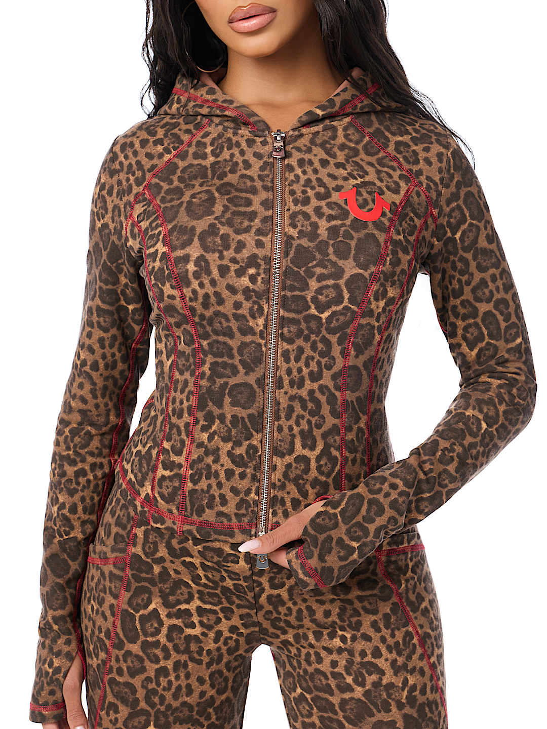 LEOPARD BABY TERRY ZIP HOODIE