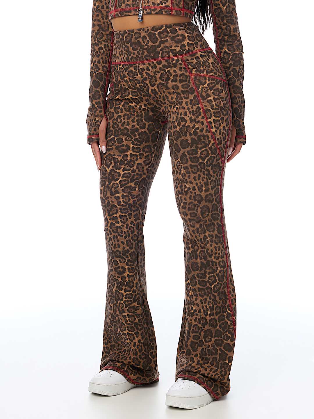HORSESHOE LEOPARD BABY TERRY BOOTCUT PANT