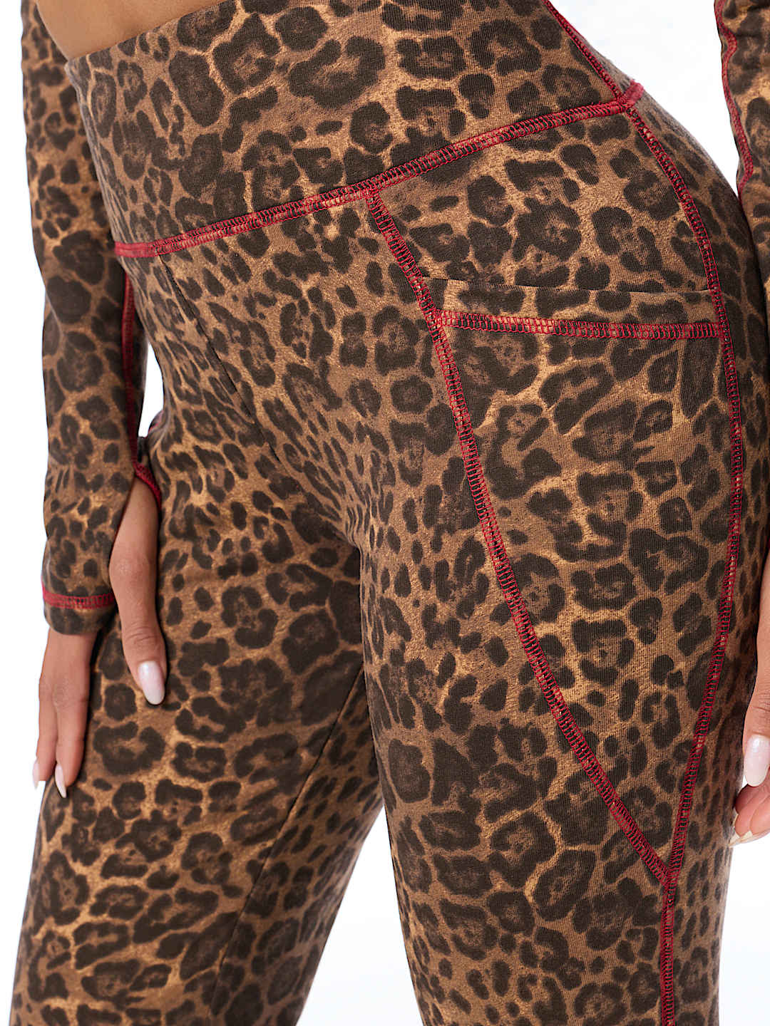 HORSESHOE LEOPARD BABY TERRY BOOTCUT PANT