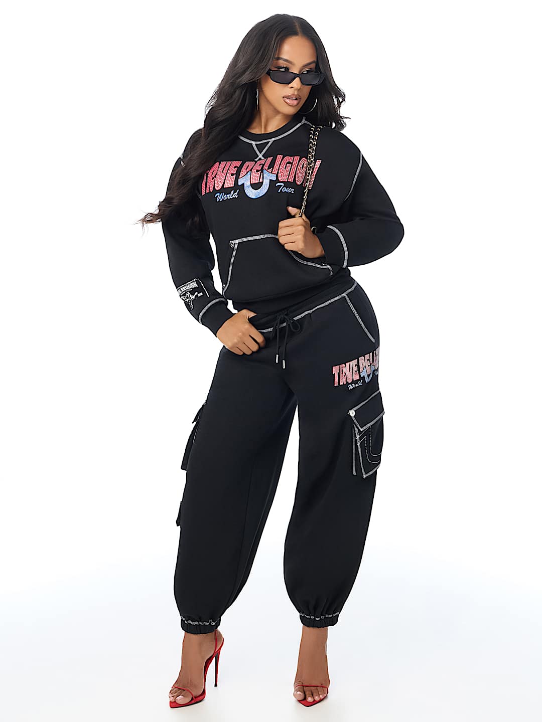 CRYSTAL MID RISE CARGO BAGGY JOGGER