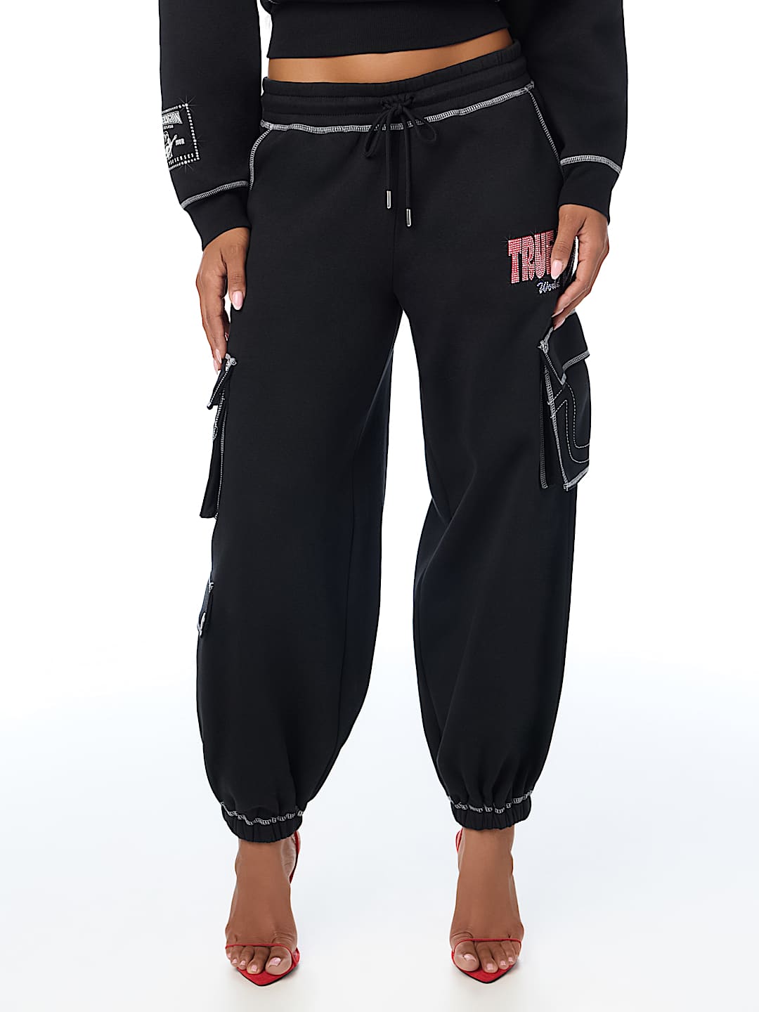 CRYSTAL MID RISE CARGO BAGGY JOGGER