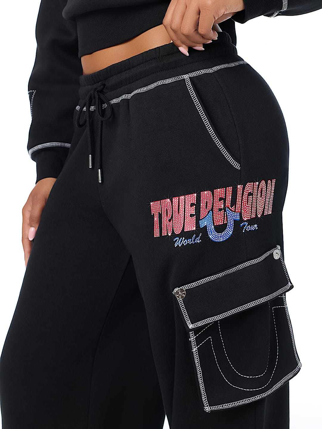 CRYSTAL MID RISE CARGO BAGGY JOGGER