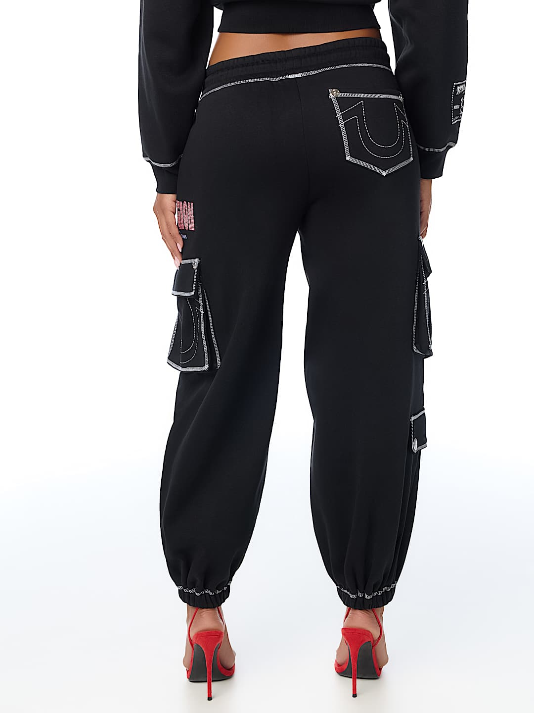 CRYSTAL MID RISE CARGO BAGGY JOGGER