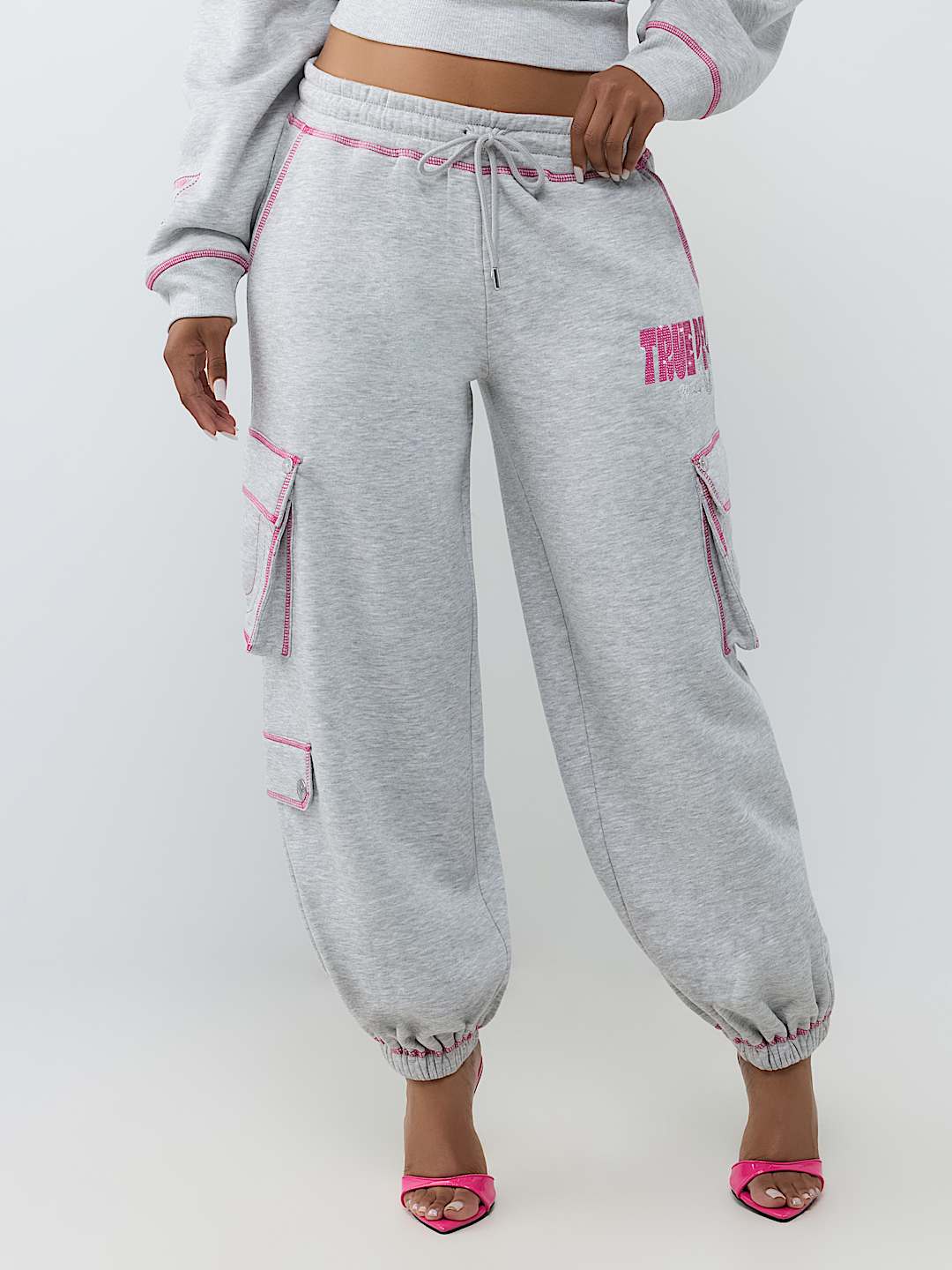 CRYSTAL MID RISE CARGO BAGGY JOGGER
