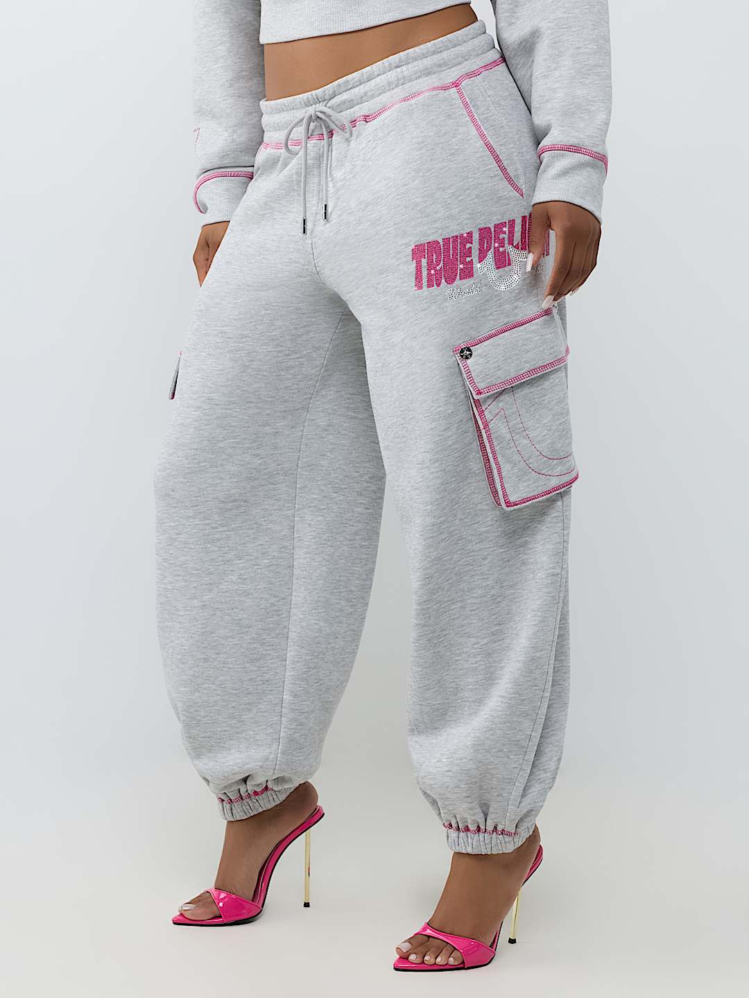 CRYSTAL MID RISE CARGO BAGGY JOGGER