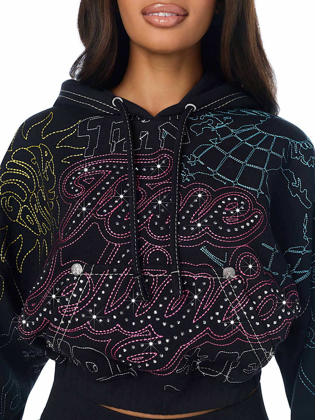 BIG T EMBROIDERED GIRLFRIEND HOODIE