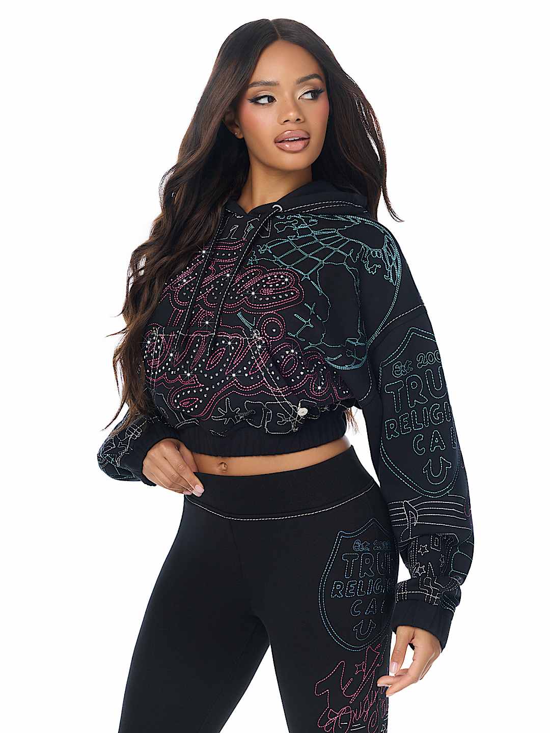 BIG T EMBROIDERED GIRLFRIEND HOODIE