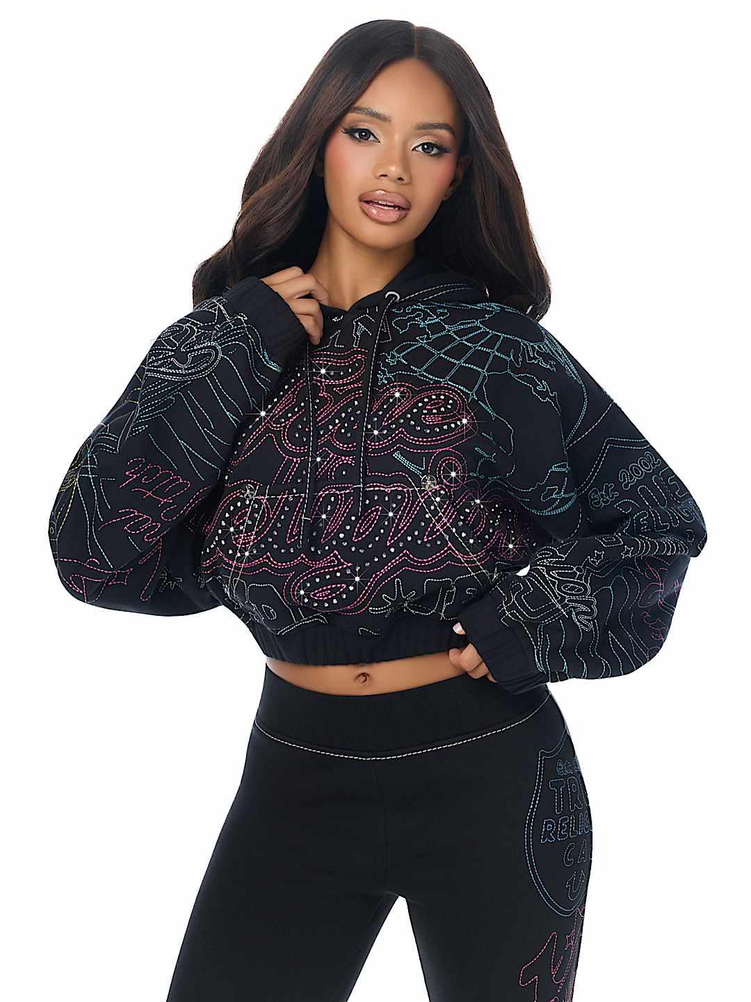 BIG T EMBROIDERED GIRLFRIEND HOODIE