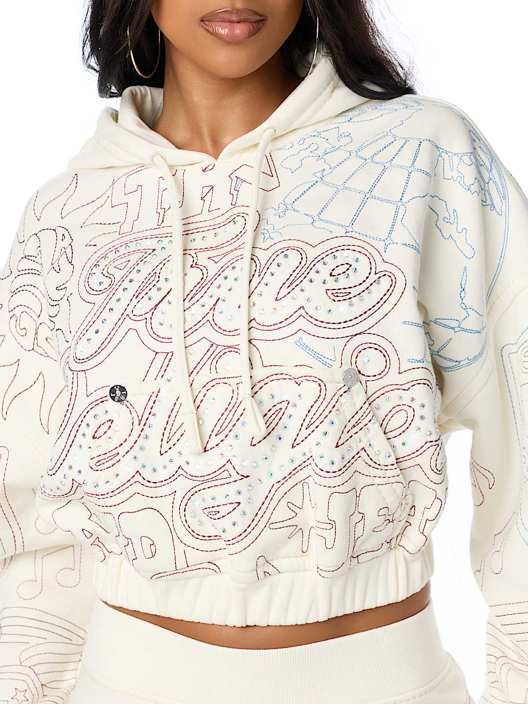 BIG T EMBROIDERED GIRLFRIEND HOODIE