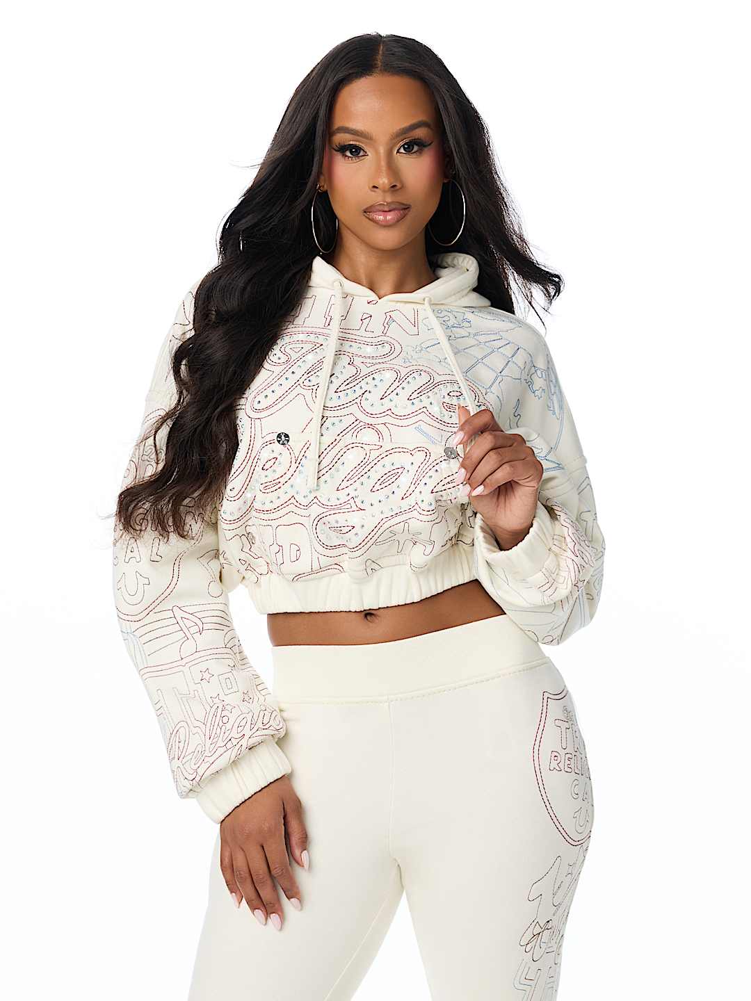 BIG T EMBROIDERED GIRLFRIEND HOODIE