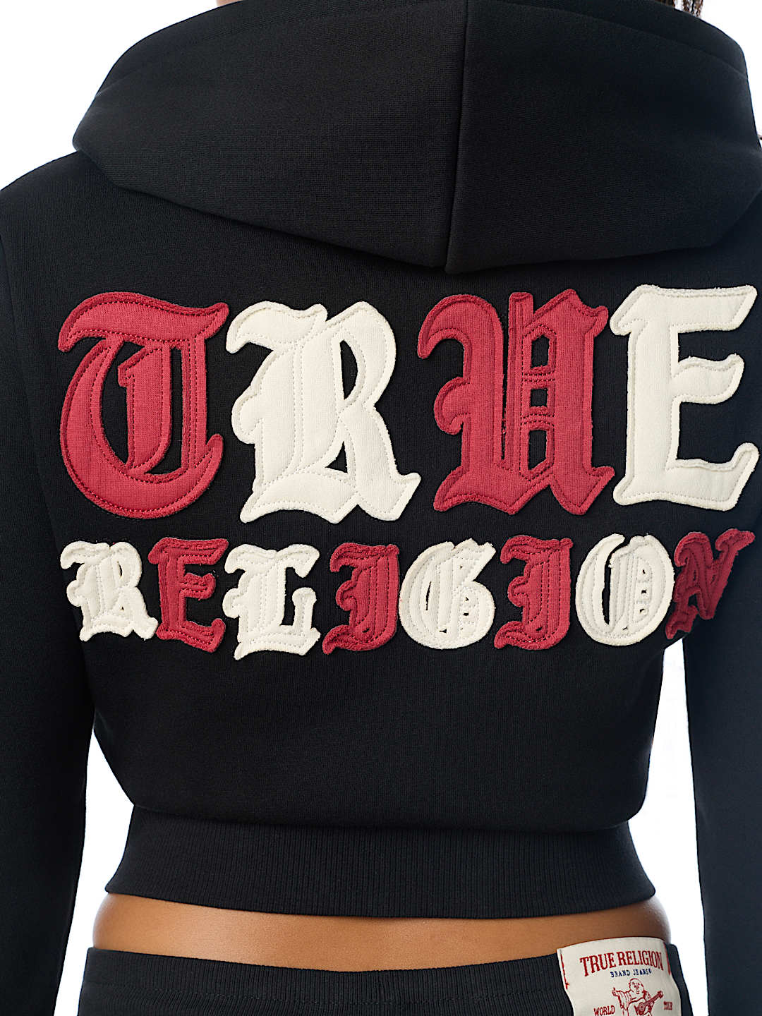 APPLIQU&Eacute; SHRUNKEN ZIP HOODIE