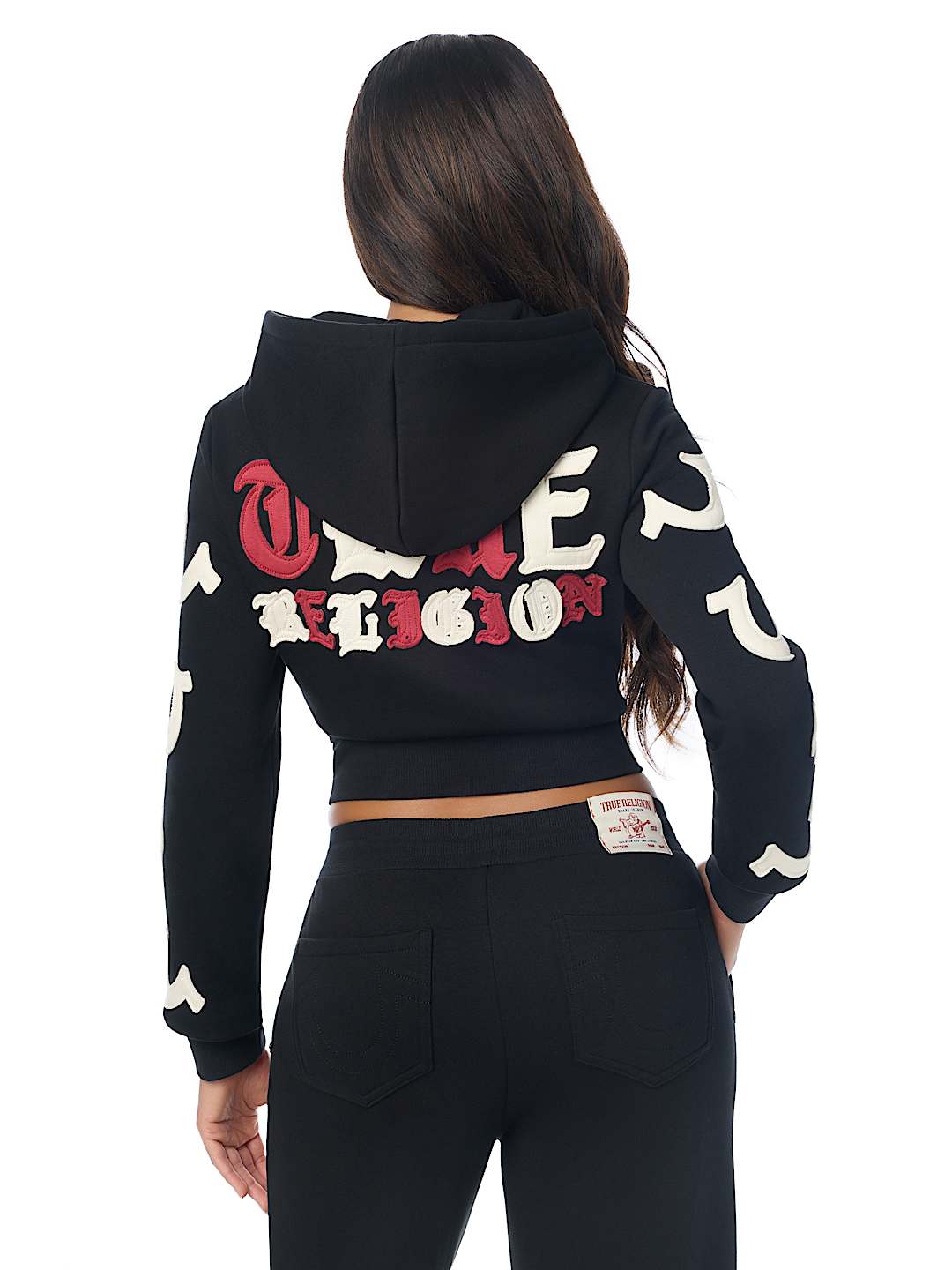APPLIQU&Eacute; SHRUNKEN ZIP HOODIE