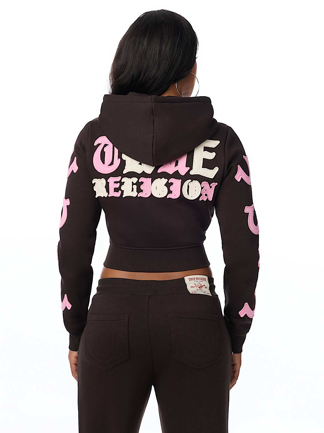APPLIQU&Eacute; SHRUNKEN ZIP HOODIE