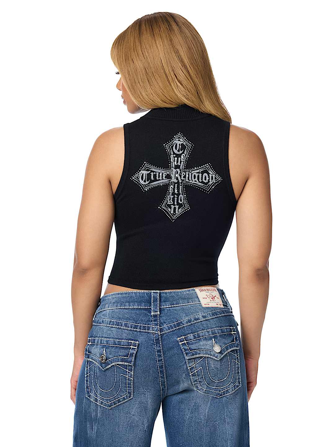 CRYSTAL MOCKNECK SWEATER TANK TOP