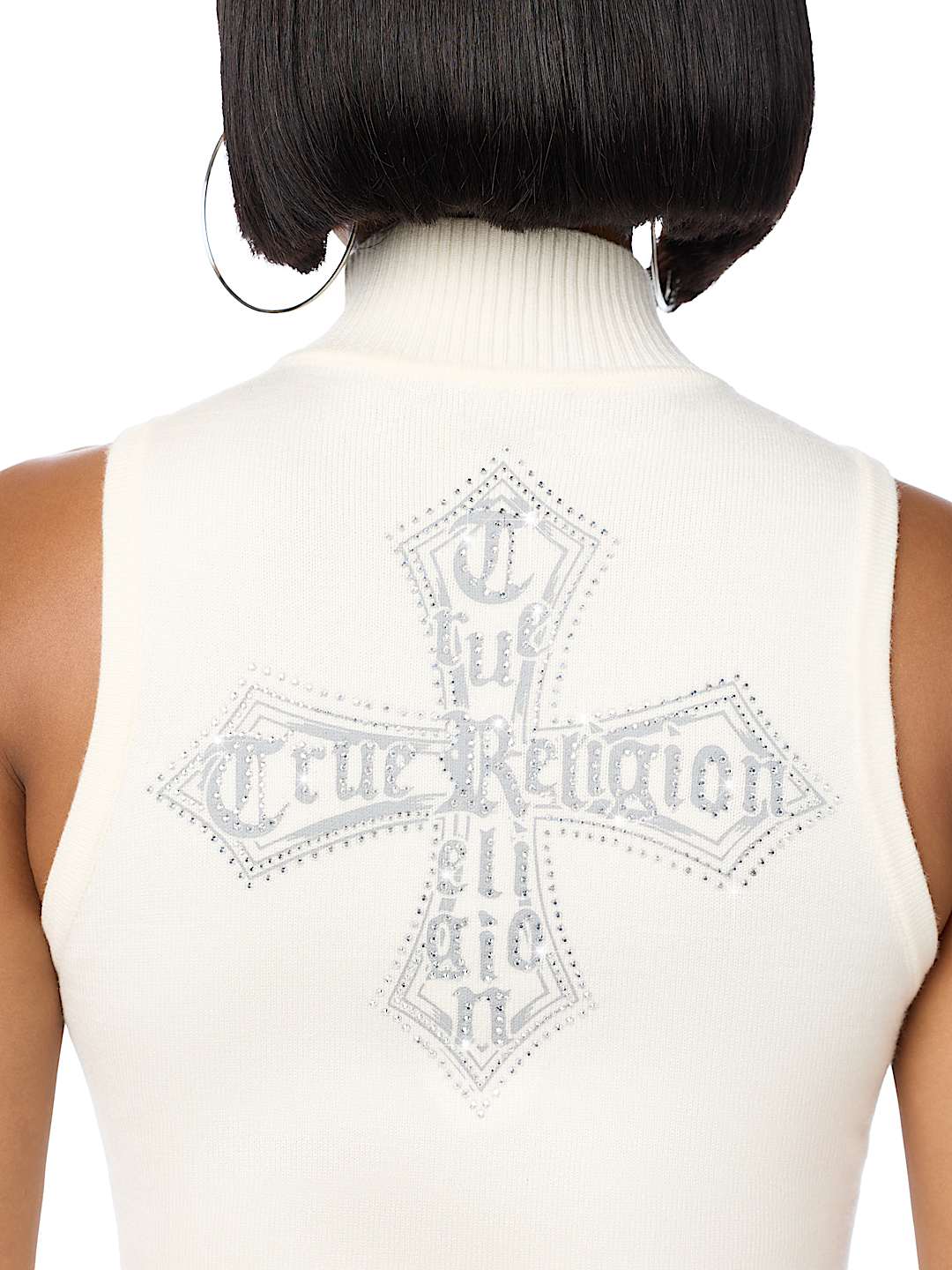 CRYSTAL MOCKNECK SWEATER TANK TOP