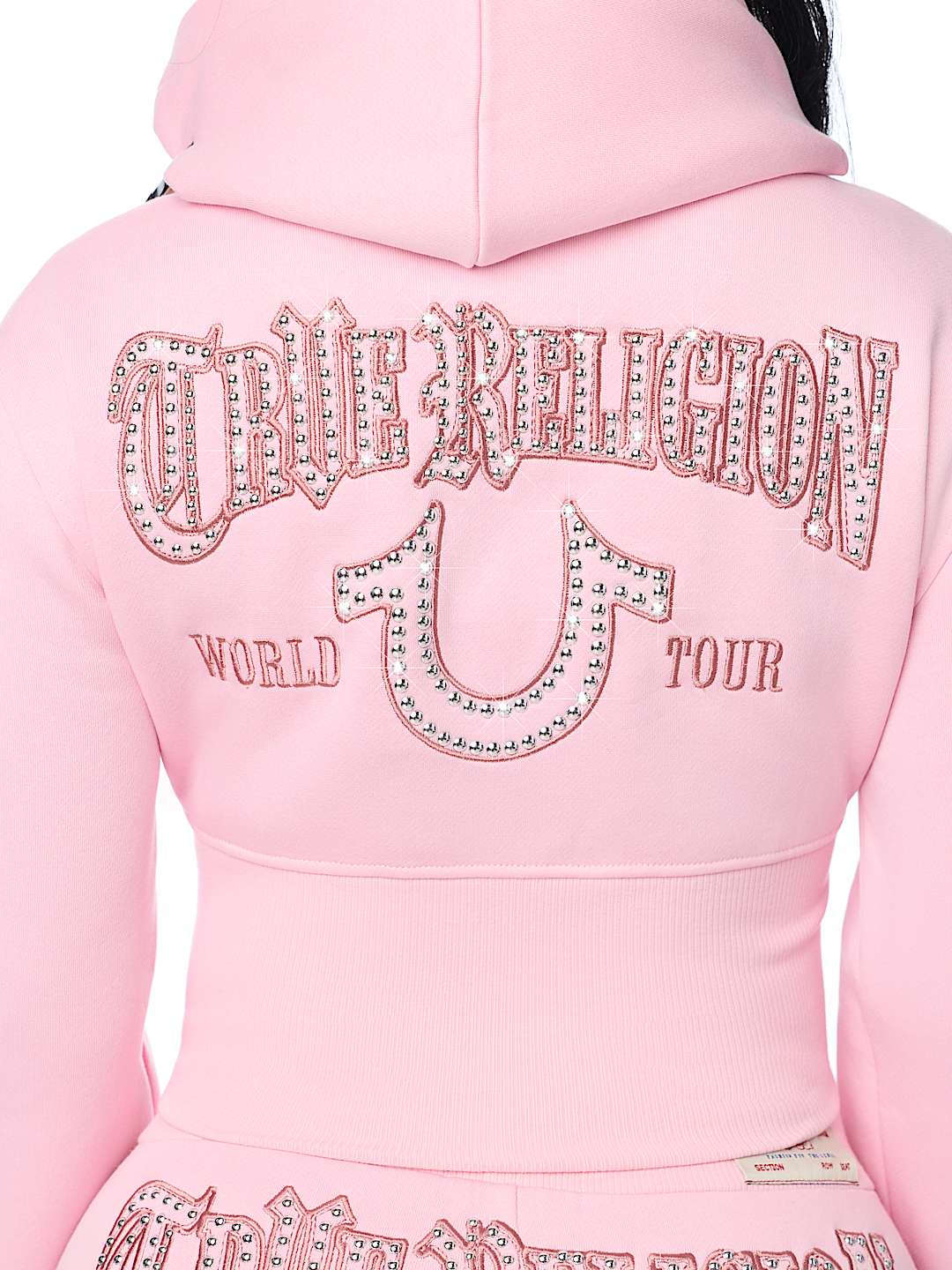 STUDDED HIGH WAISTBAND ZIP HOODIE