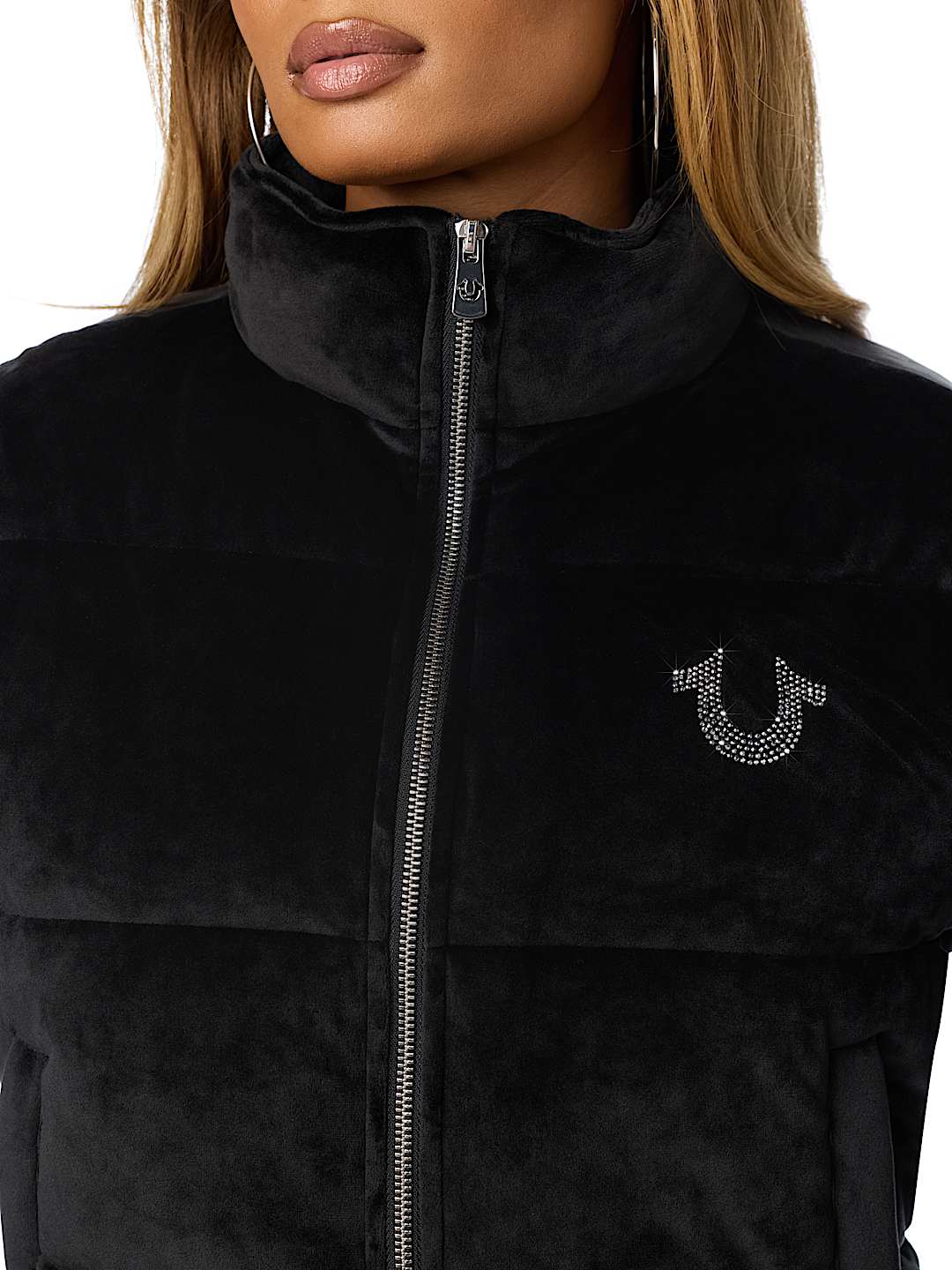 CRYSTAL VELVET PUFFER JACKET