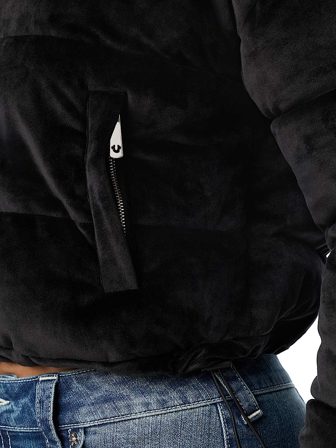 CRYSTAL VELVET PUFFER JACKET