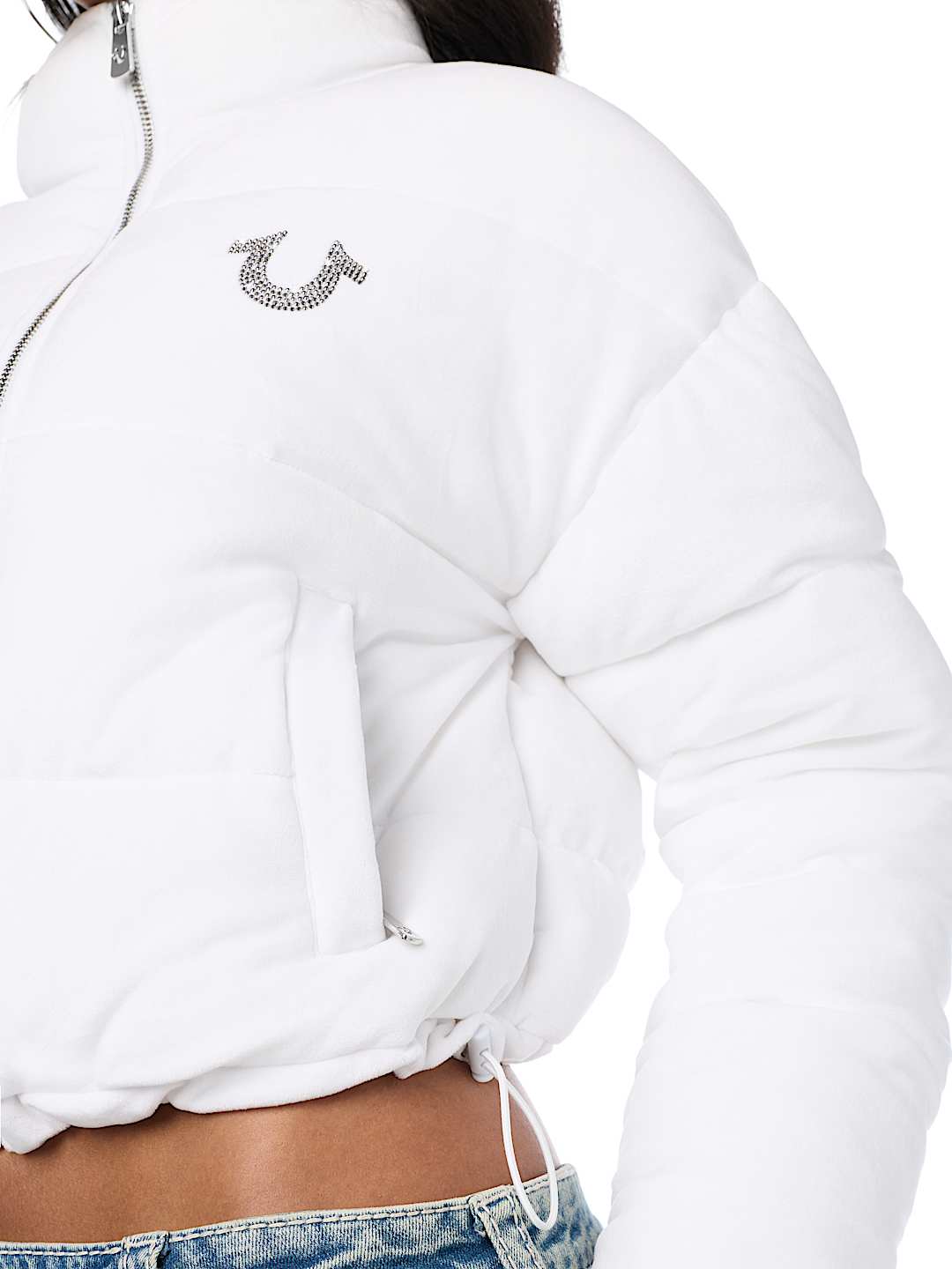 CRYSTAL VELVET PUFFER JACKET