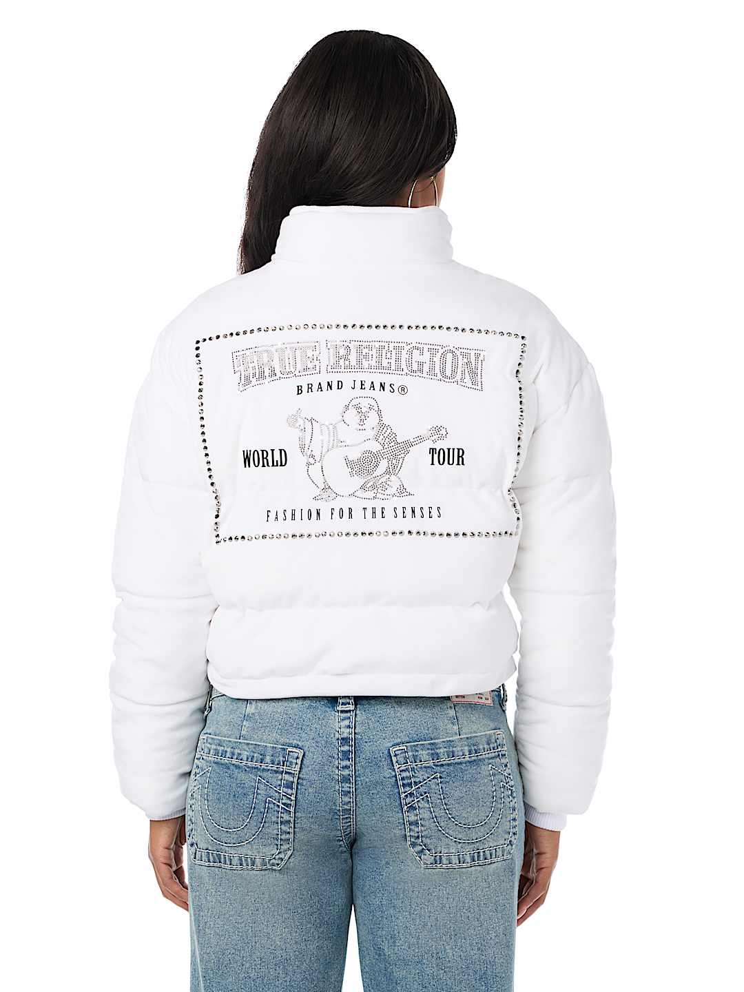 CRYSTAL VELVET PUFFER JACKET