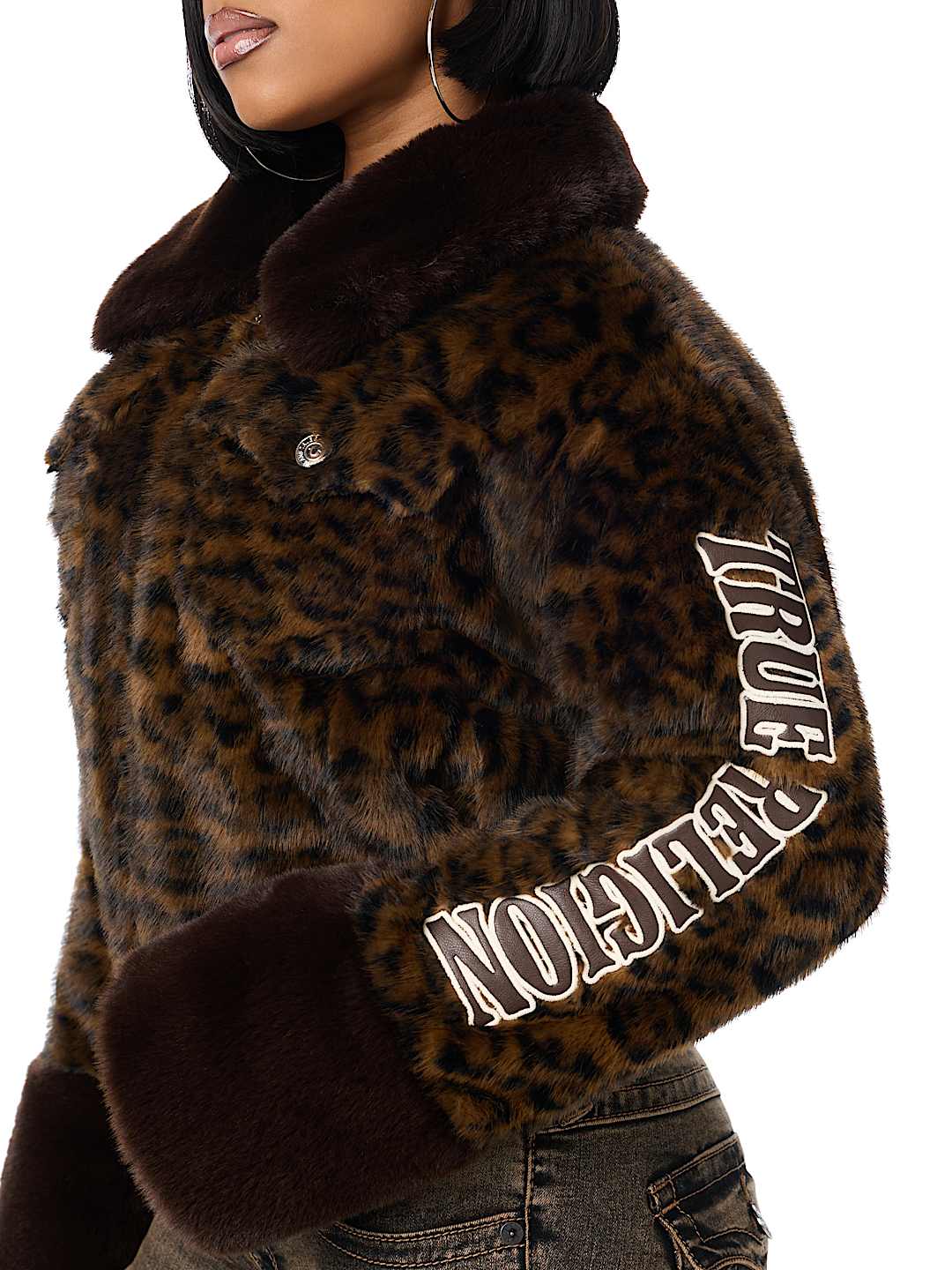 LEOPARD FAUX FUR JACKET