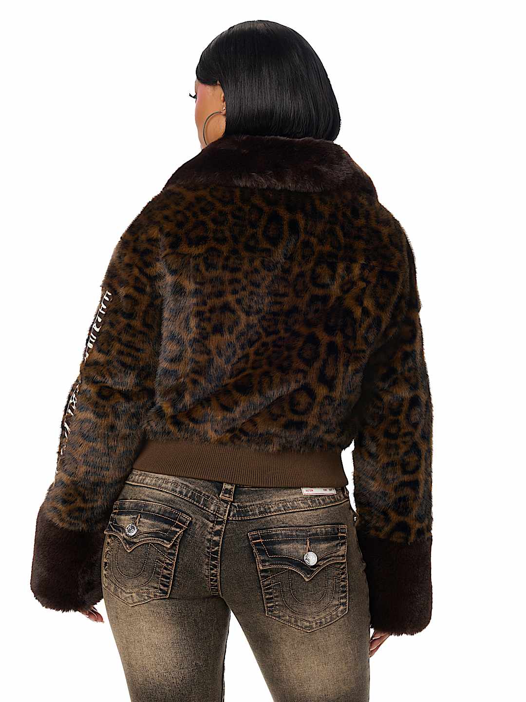 LEOPARD FAUX FUR JACKET
